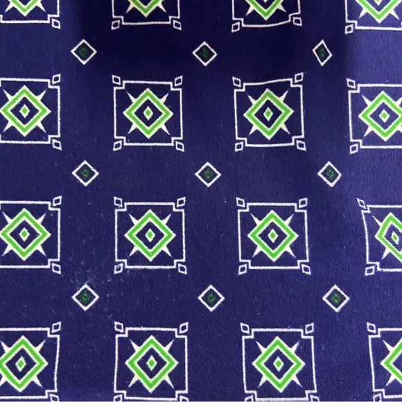 Tommy Hilfiger Geometric Print Sheath 3/4 Sleeve Knit Dress Size 12 Navy Boxy - Picture 3 of 9